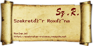 Szekretár Roxána névjegykártya